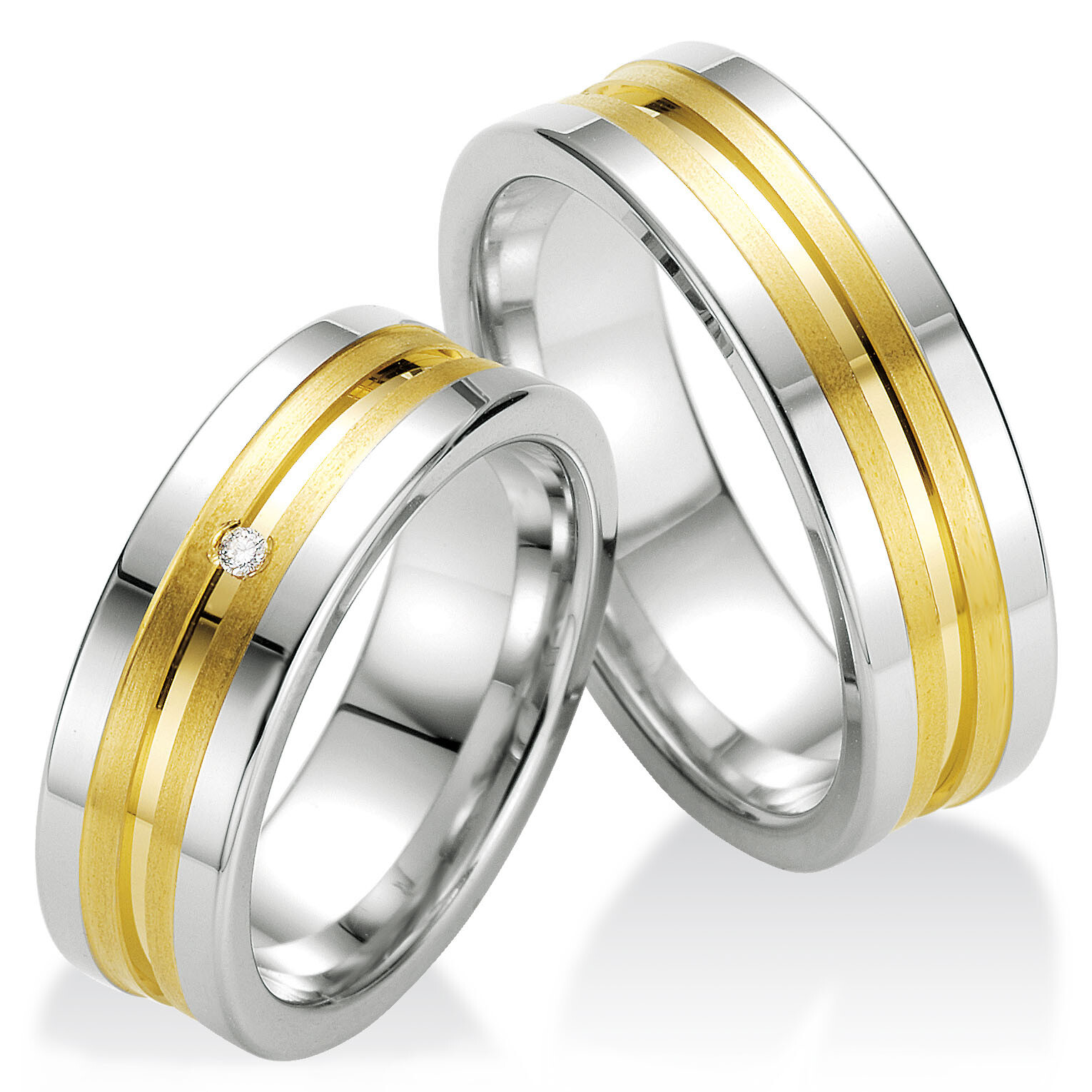 Partnerringe Silber 925 mit Gelbgoldplattierung - TRS08BR031Si