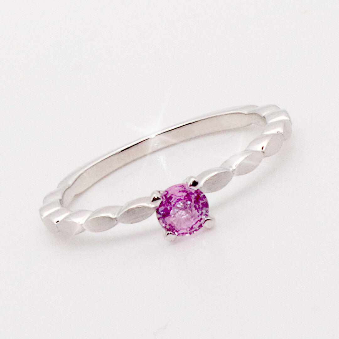 Verlobungsring Fantasy Weißgold Safir Pink