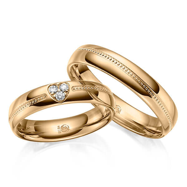 Trauringe Eheringe mit Herz Roségold RU-1646