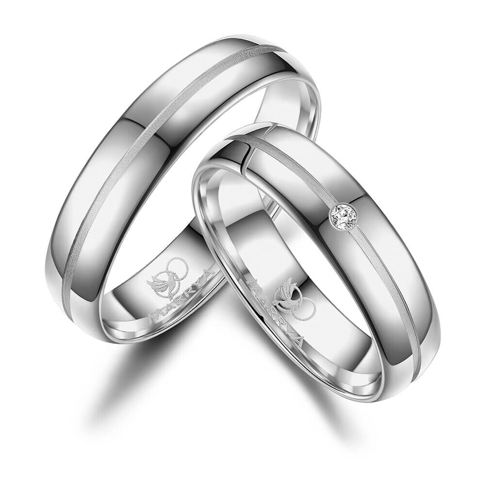 Trauringe Partnerringe Sterlingsilber 925 Zirkonia Marrya SI-16