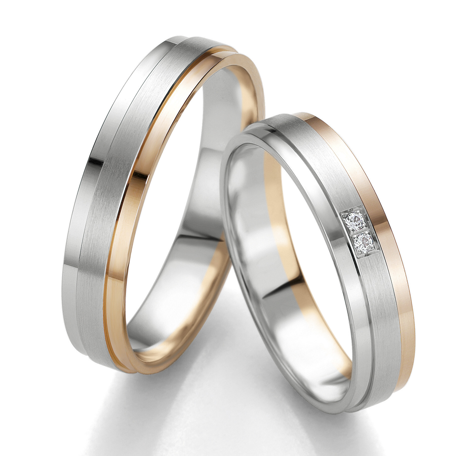 Bicolor Trauringe 48/07143 & 48/07144