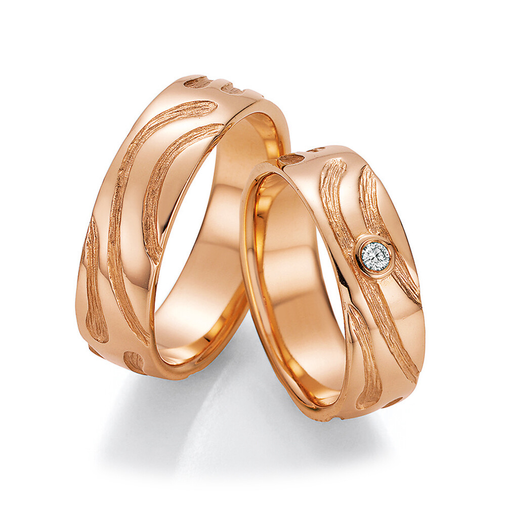 Trauringe Roségold Fascination Art Brillant 0,045 ct.