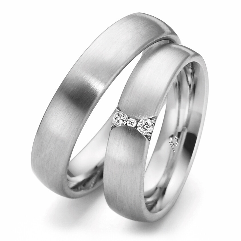 Trauringe Weißgold Brillant GE 4/28413/5 & 28413/5