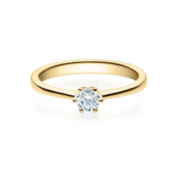 Verlobungsring Solitär 6er Krappe 18016 Gelbgold RU-1495