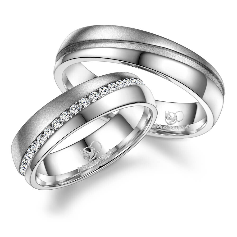 Trauringe / Partnerringe Edelstahl Zirkonia Marrya ES-12