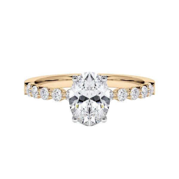 Diamantring Roségold 585 & Weißgold 585 Oval-Diamant zus. 1,300ct RU-1786