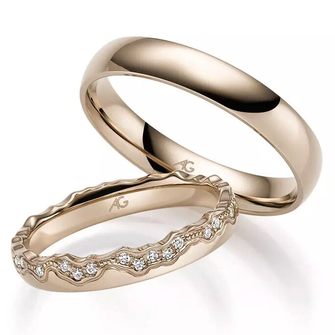 Trauringe Haselnussgold 4/31335/3.5 & 31335/4