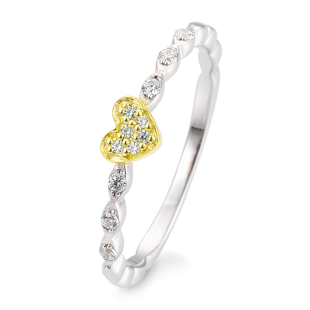 Ring Herz Weißgold & Gelbgold Brillant 41/05710