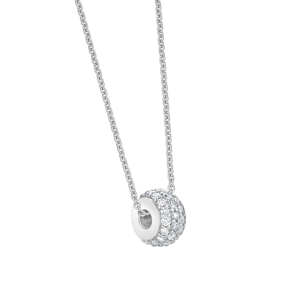 Kette mit Diamant-Loop Brillant 0.150 ct. Weißgold 585