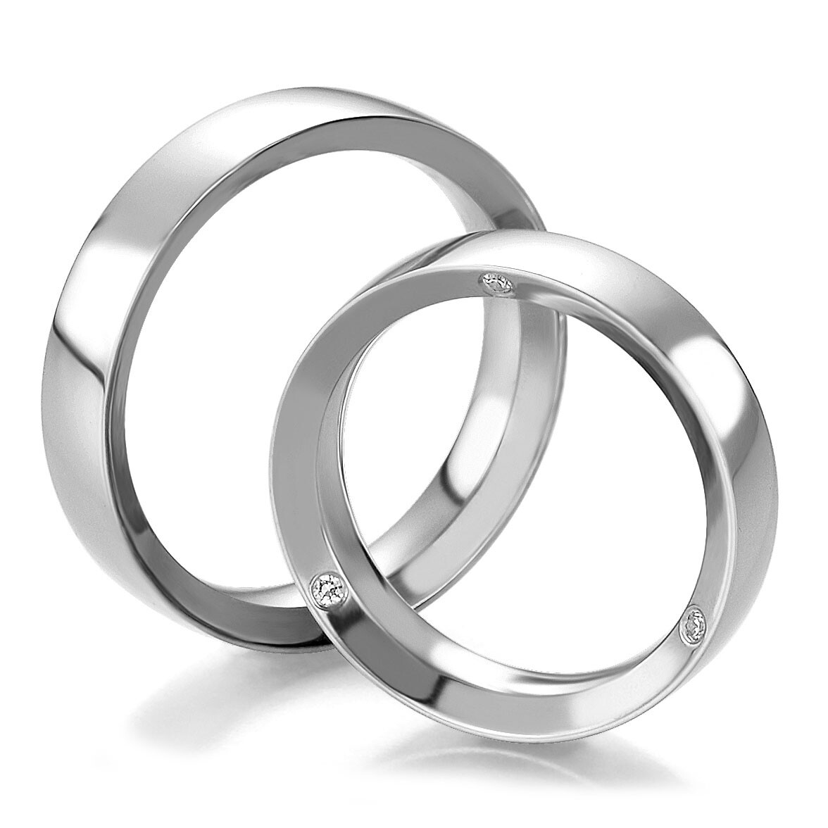 Trauringe Weißgold Design 48/05219 & 48/05220 Eheringe
