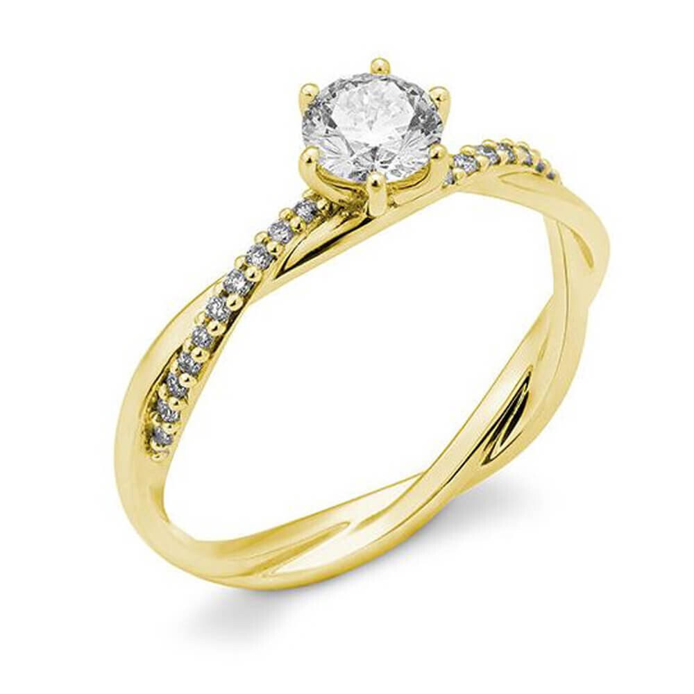 Verlobungsring gedreht Gelbgold Lab-Grown Diamanten