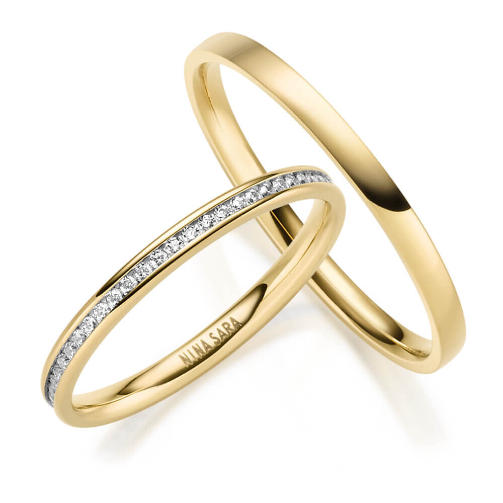 Edelstahlring Gold Set Zirkonia NS15
