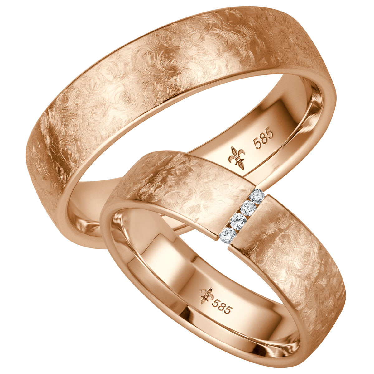 Trauringe TR-0-00031 & TR-1-00031 Victoria Rotgold