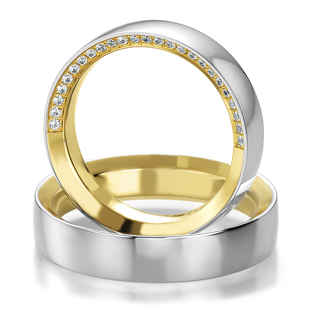 Trauringe Bicolor Design 48/05221 & 48/05222 Eheringe