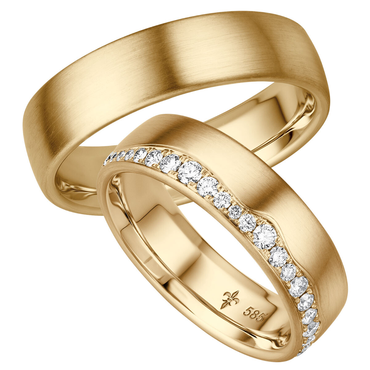 Trauringe Valérie Gelbgold TR-0-00035 & TR-1-00035