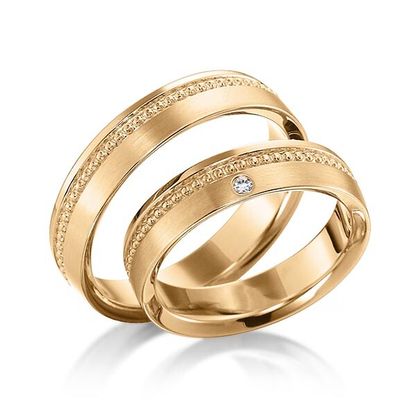 Trauringe Roségold Perlfuge Brillant SC-1137-1