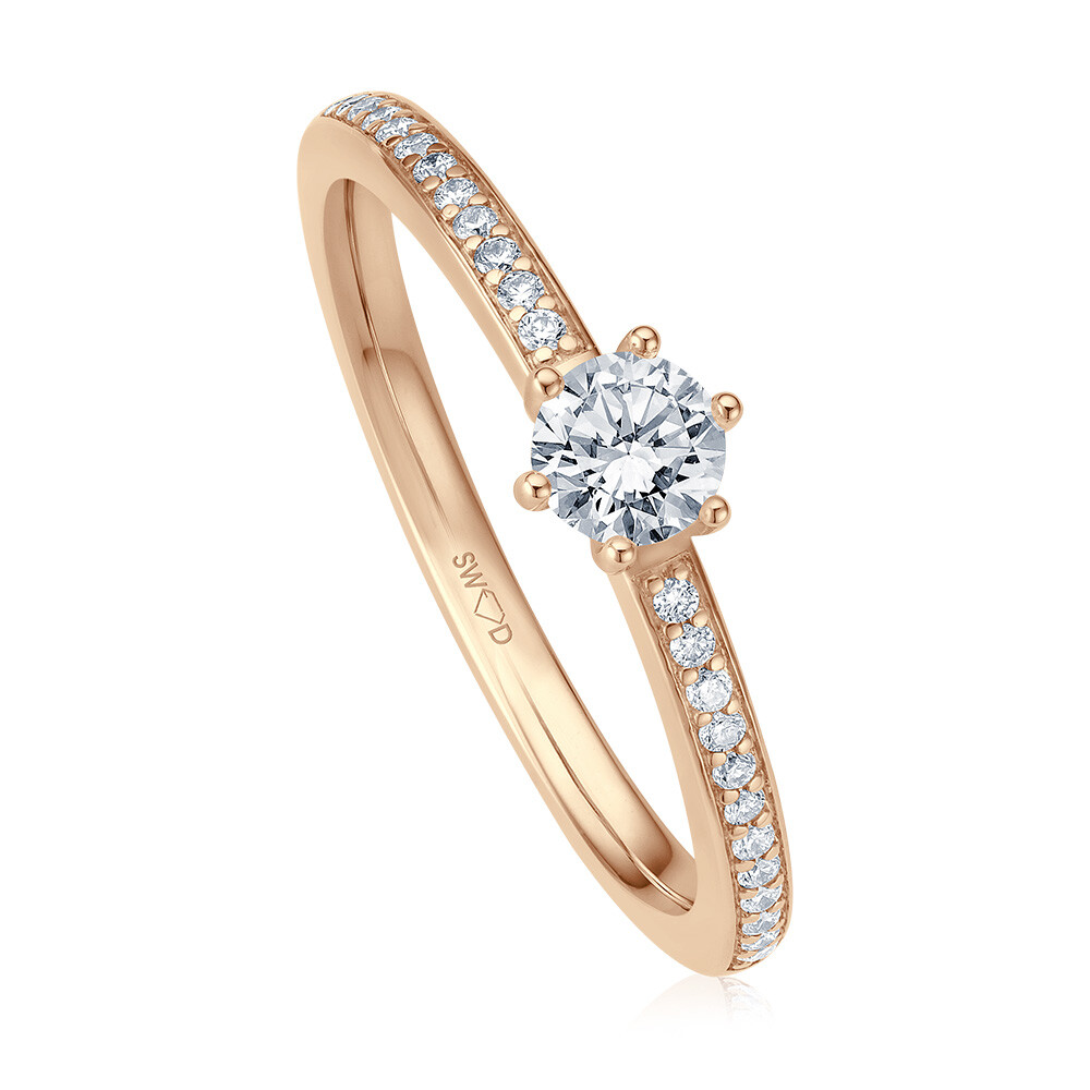 Verlobungsring Pavé Roségold Brillant 0.350 ct.
