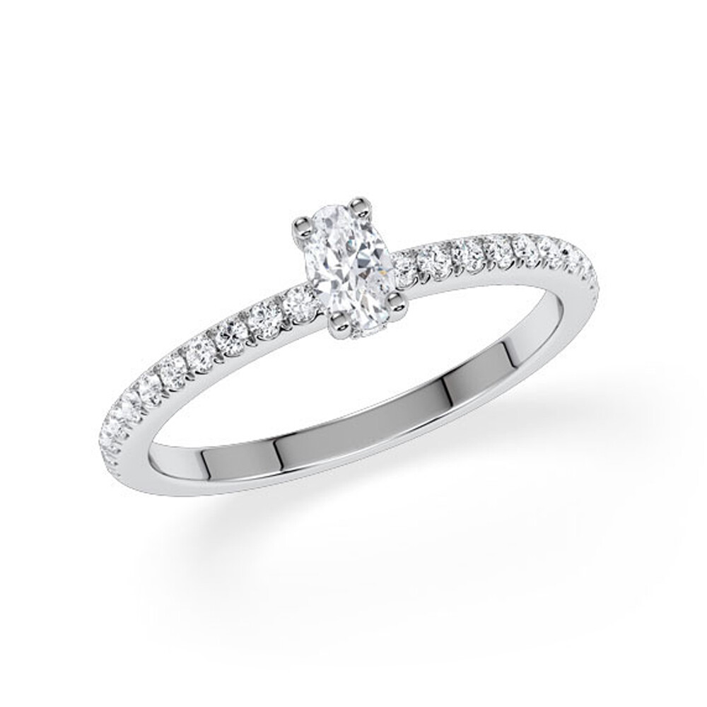 Verlobungsring Hidden Halo Oval Platin RU-1902