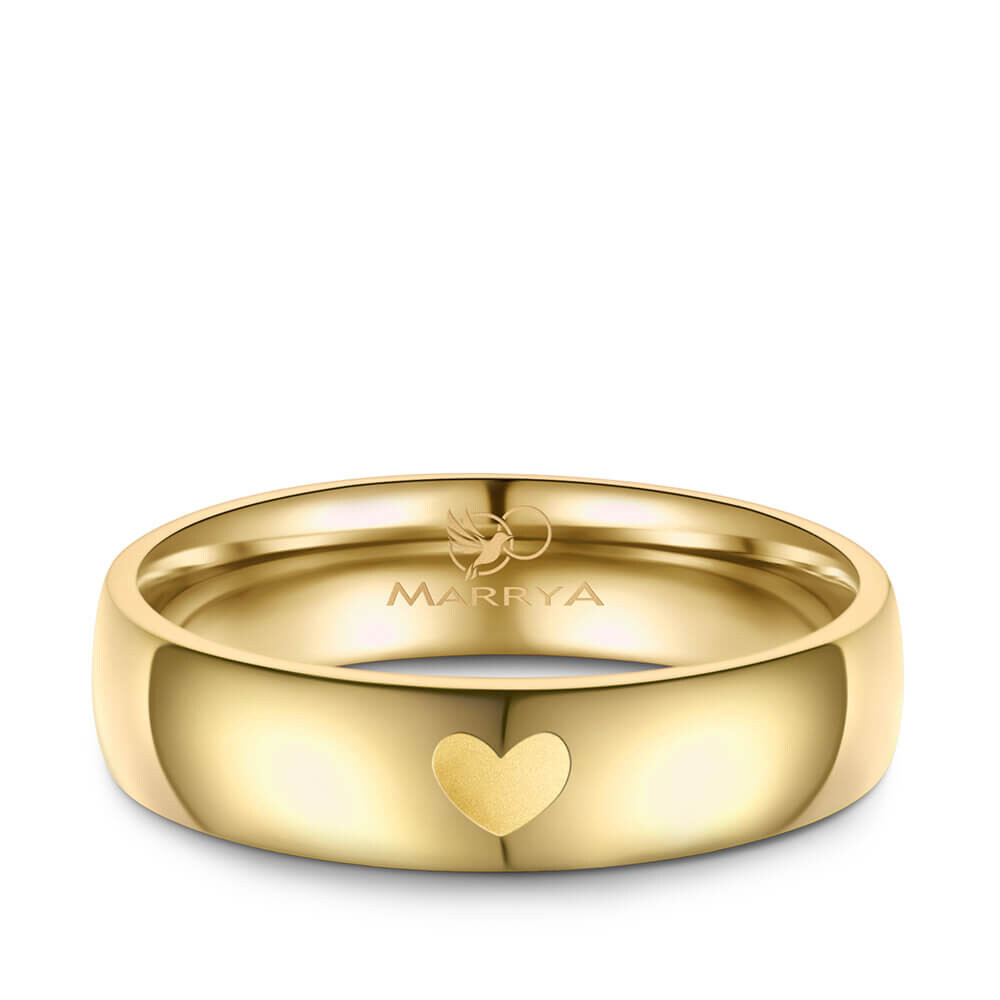 Partnerring Trauringe Edelstahl Gold Herz Marrya ES-30