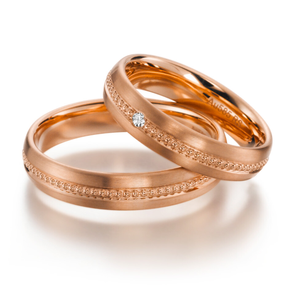 Trauringe Rotgold Perlfuge SC-1136-3