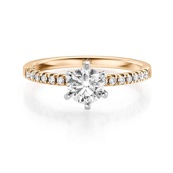 Diamantring Roségold 375 zus. 0,840 ct, tw,si Brillant RU-1725-4