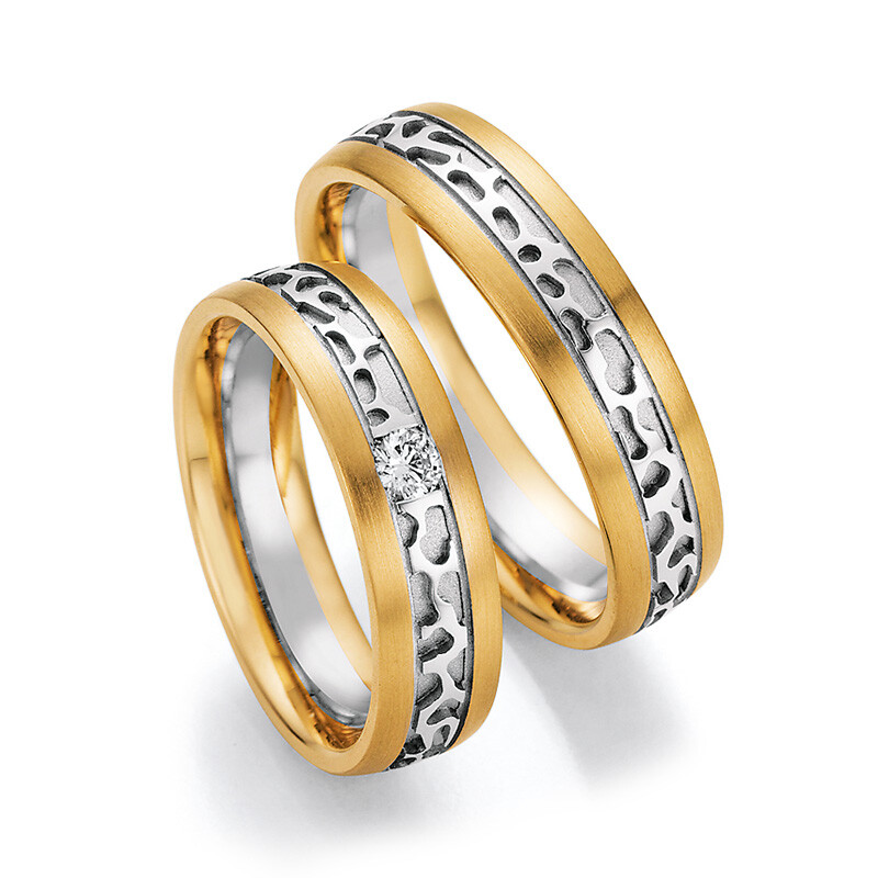 Trauringe 66/37110 & 66/37120 Gelbgold & Weißgold