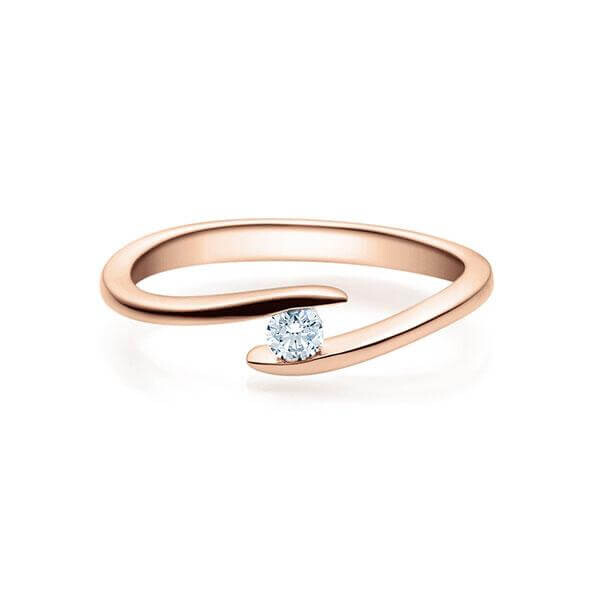 Verlobungsring Twist Solitär 18015 Brillant W,SI Rotgold RU-1496