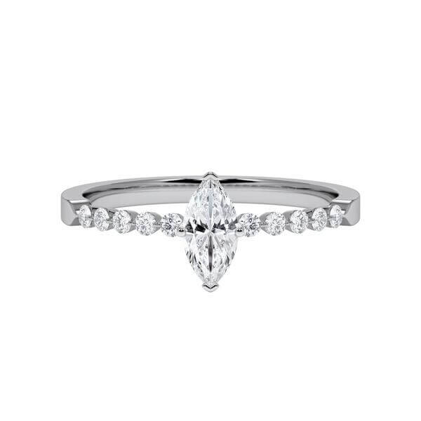 Diamantring Graugold 750 & Weißgold 750 Marquise Diamant zus. 0,550ct. RU-1788