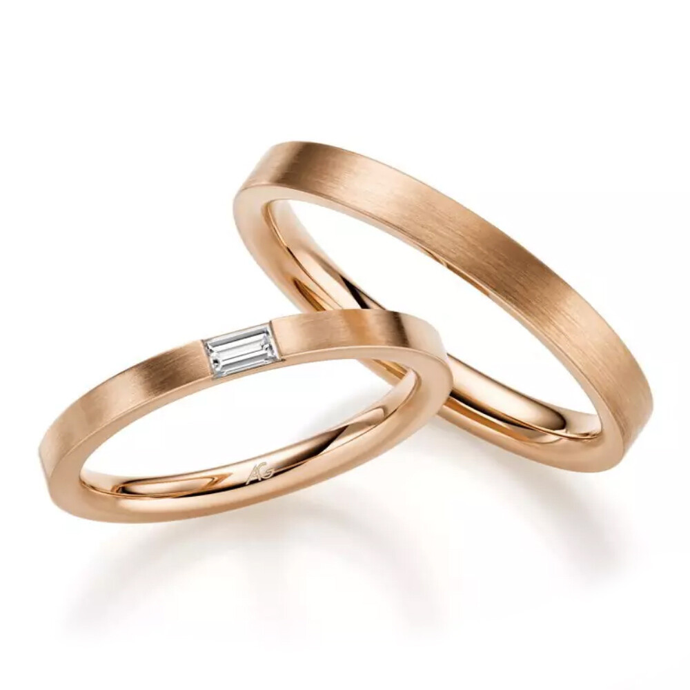 Trauringe Roségold Baguette 4/31304/2.3 & 31304/3