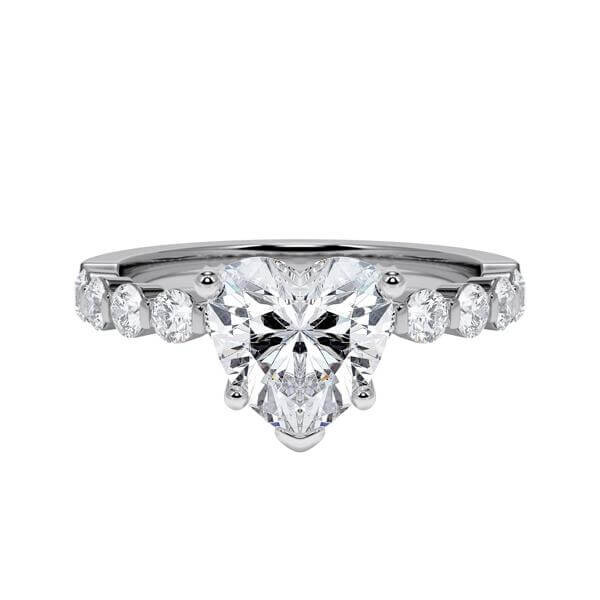 Diamantring Graugold 585 & Weißgold 585 Lab Grown Herz-Diamant zus. 2,500ct. RU-1792