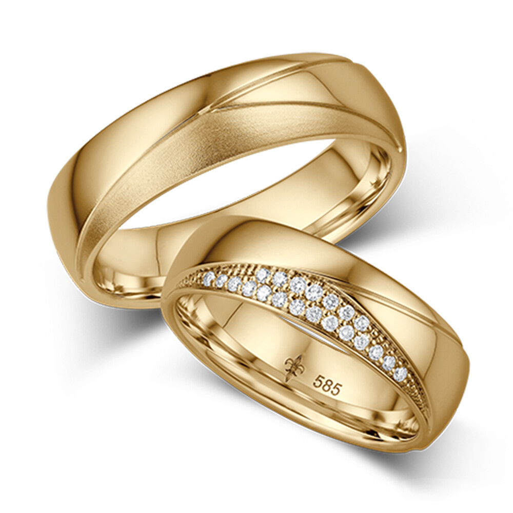 Trauringe Èmilie Gelbgold TR-0-00010 & TR-1-00010