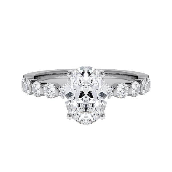 Diamantring Graugold 585 & Weißgold 585 Lab Grown Oval-Diamant zus. 2,000ct. RU-1792