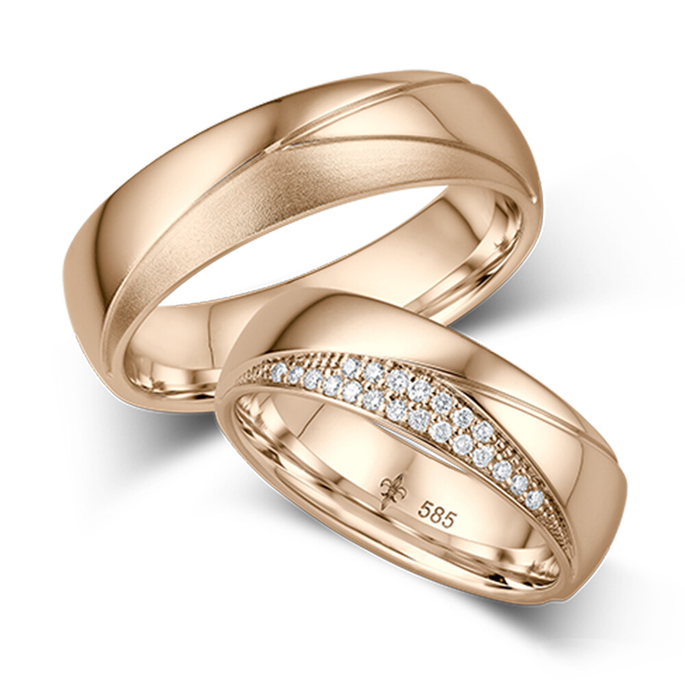 Trauringe Émilie Roségold TR-0-00010 & TR-1-00010