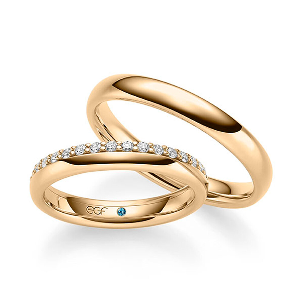 Trauringe Roségold Brillant 0,255 ct.