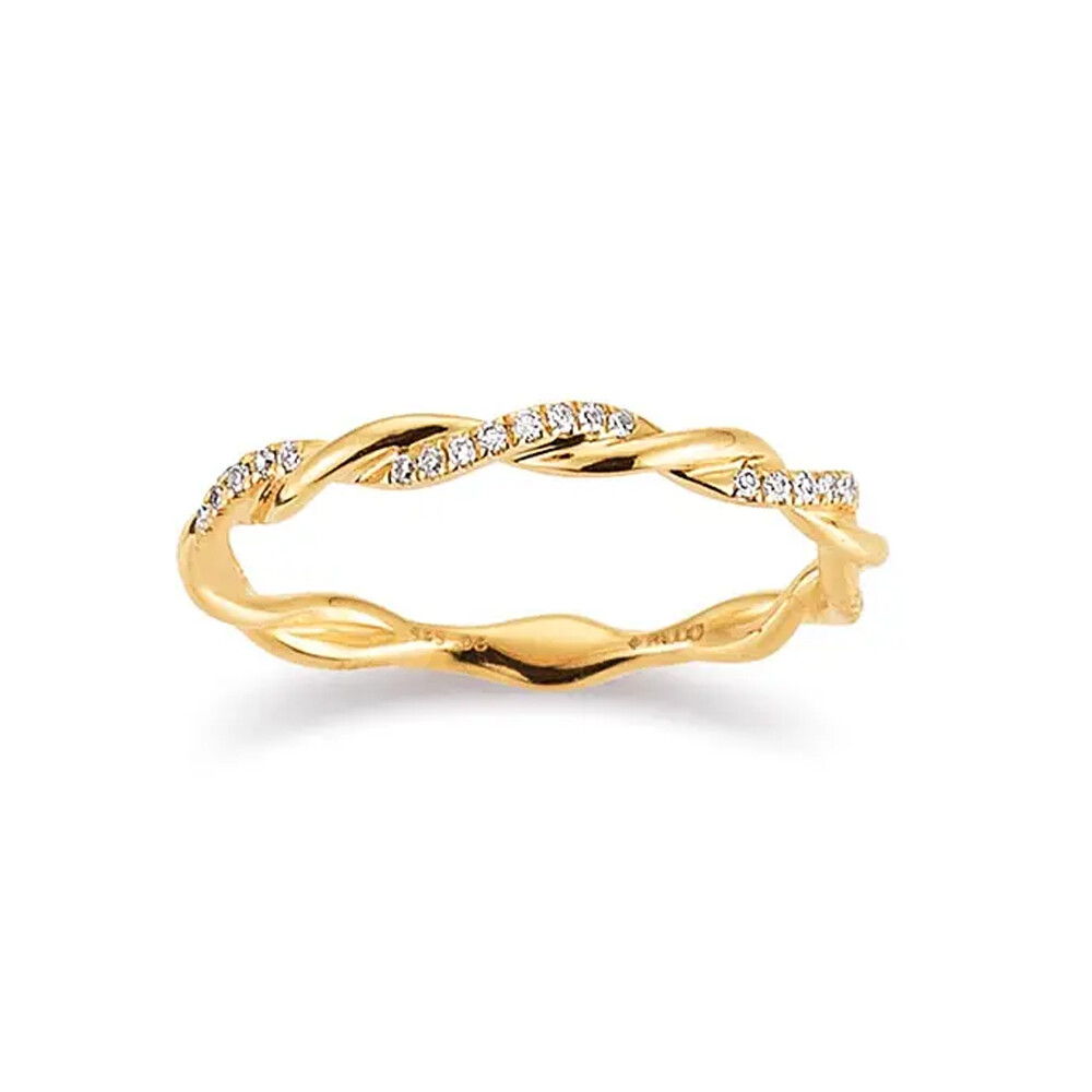 First Love Ring geflochten Gelbgold 585 Brillant 0.090 ct.