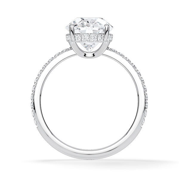 Ring Classic Hidden Halo Oval Platin Rubin 1902