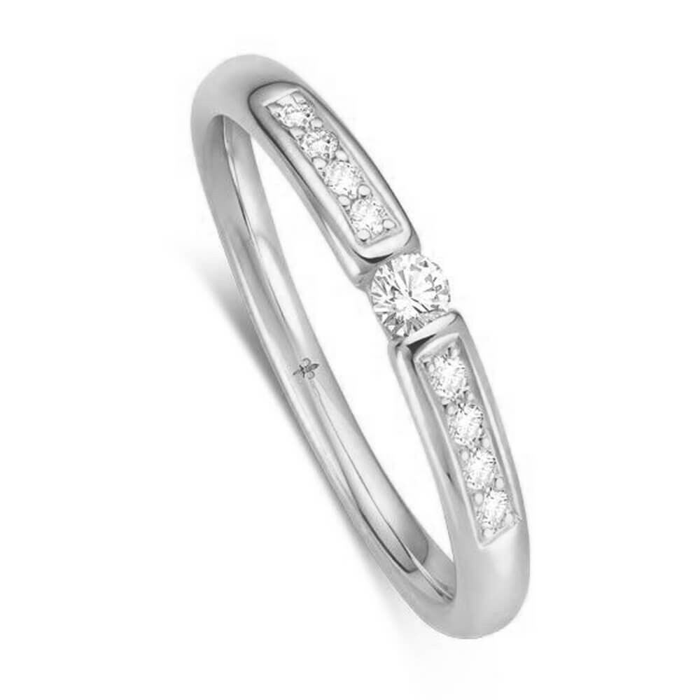 Solitär Ring Weißgold Brillant 0,160 ct.