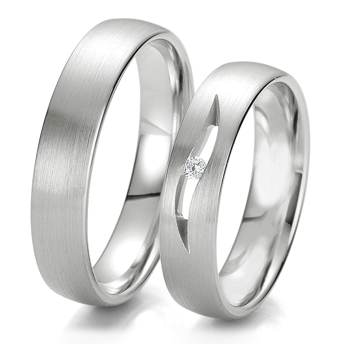 Trauringe Weißgold Rainbow 48/06219 & 48/06220