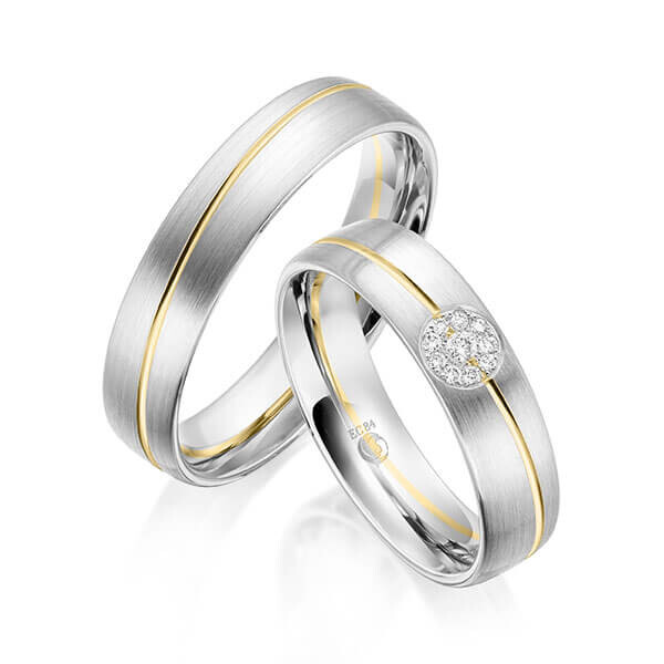 Trauringe Flower Weißgold Gelbgold RU-1604