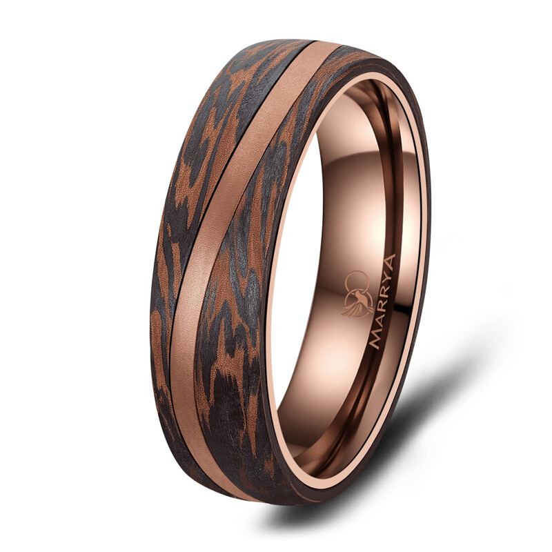 Herrenring Carbon Bronce Wellendesign CB-05