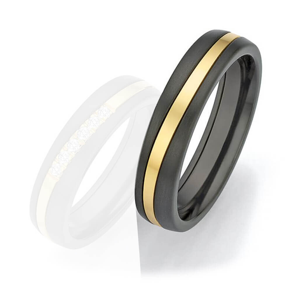 Herrenring Surfing Colors Zirkonium & Gelbgold 585 1420020