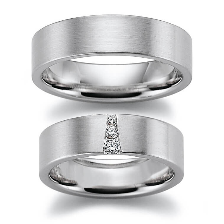 Trauringe Platin Brillant 0.080 ct.
