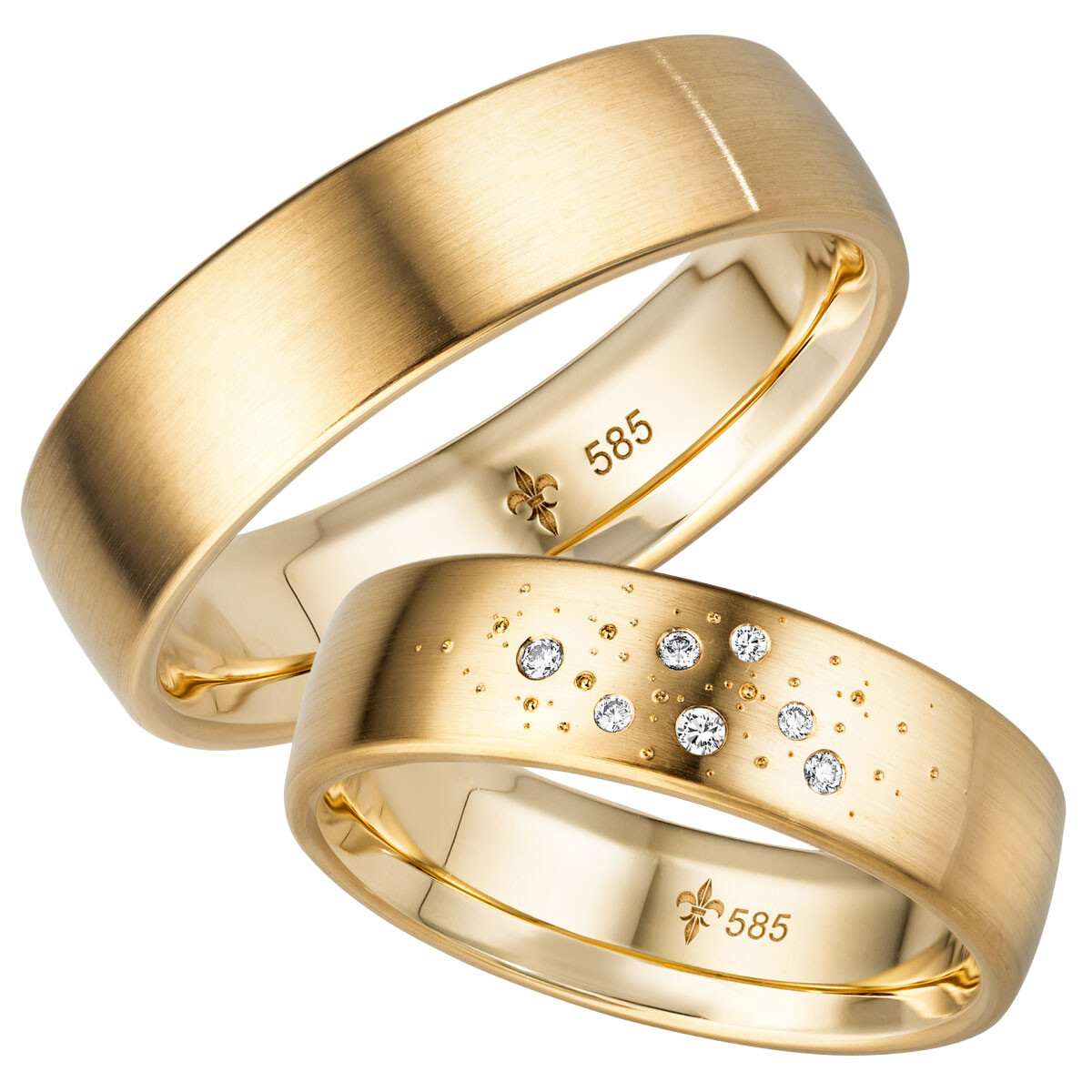 Trauringe Ariane Gelbgold TR-0-00019 & TR-1-00019