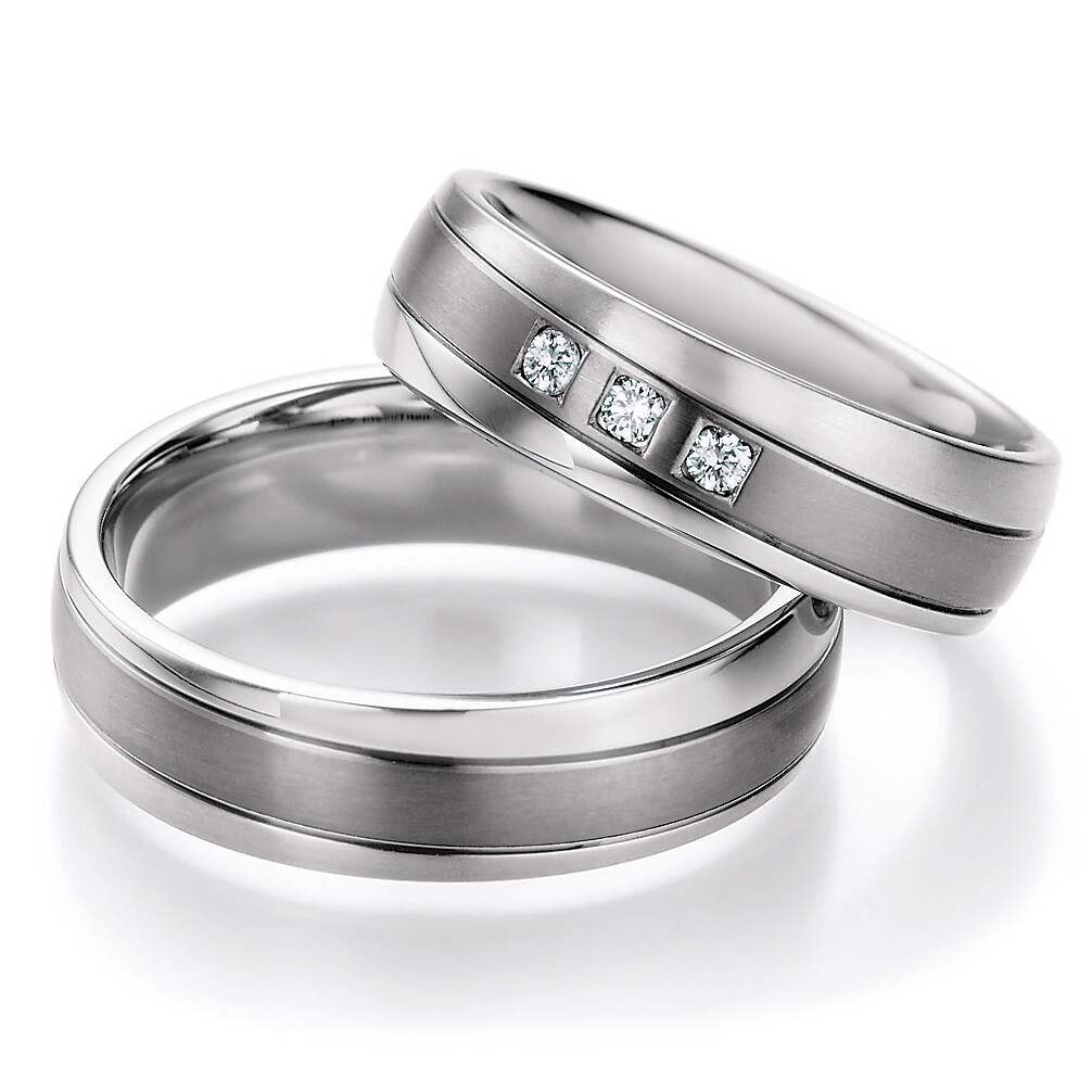 Trauringe 68/06050-060 & 68/06050-060 aus Edelstahl & Titan
