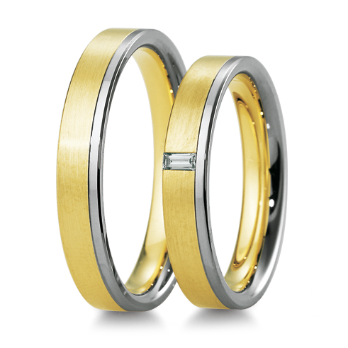 Trauringe Inspiration mehrfarbig Baguette 0.060 ct.
