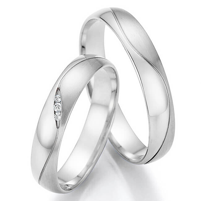 Trauringe Weißgold Brillant 66/61010 & 66/61020