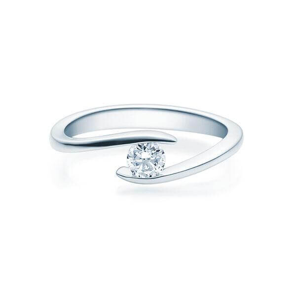 Verlobungsring Twist Solitär 18015 Weißgold RU-1496