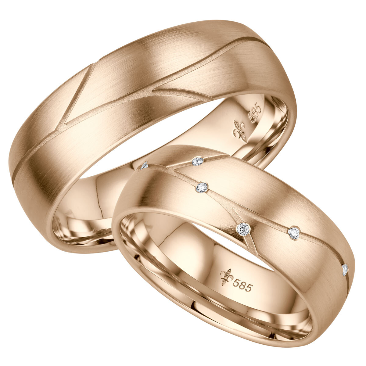 Trauringe Isabelle Roségold TR-0-00018 & TR-1-00018