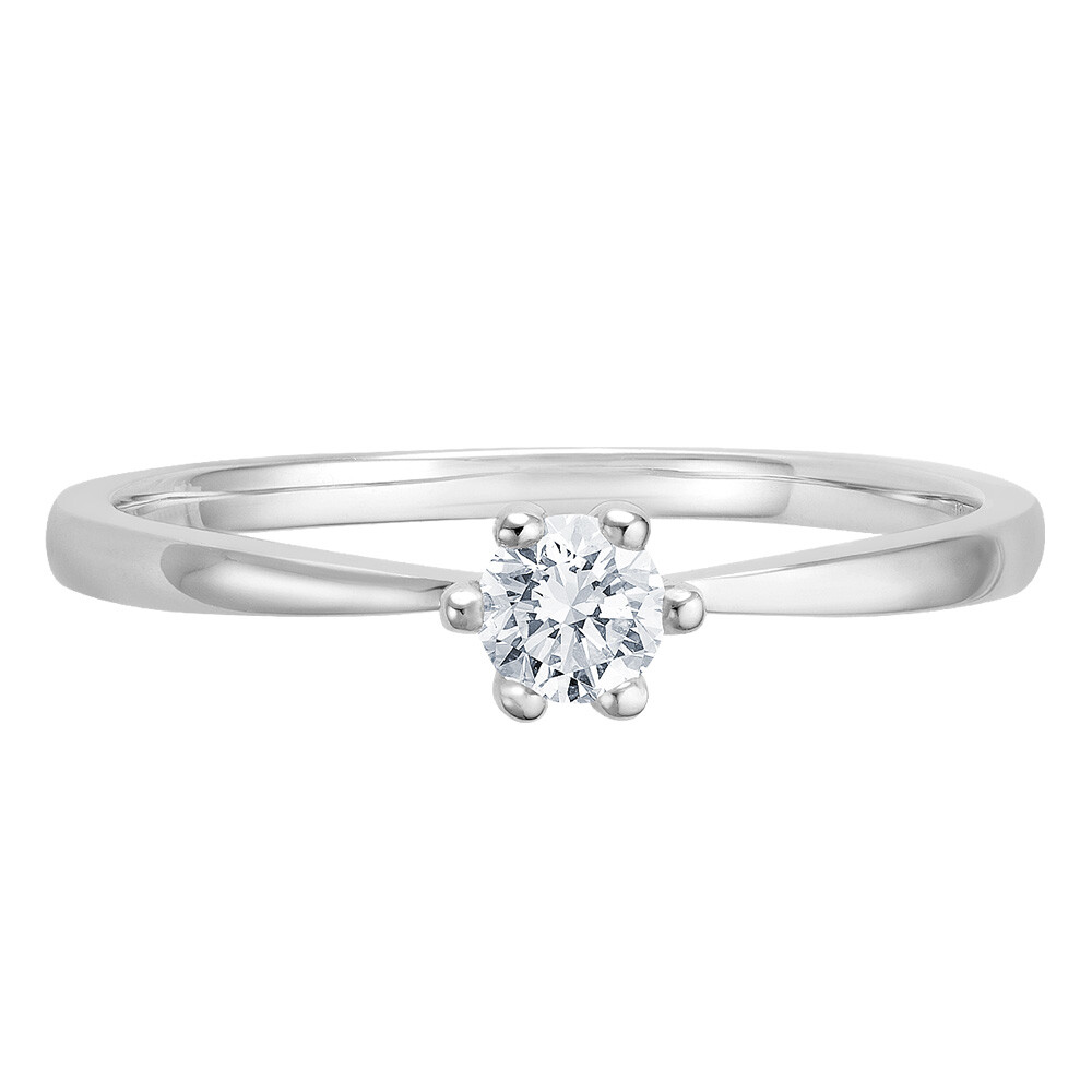 Solitaire Ring Weißgold Brillant 0.170 ct. w/si, liegend