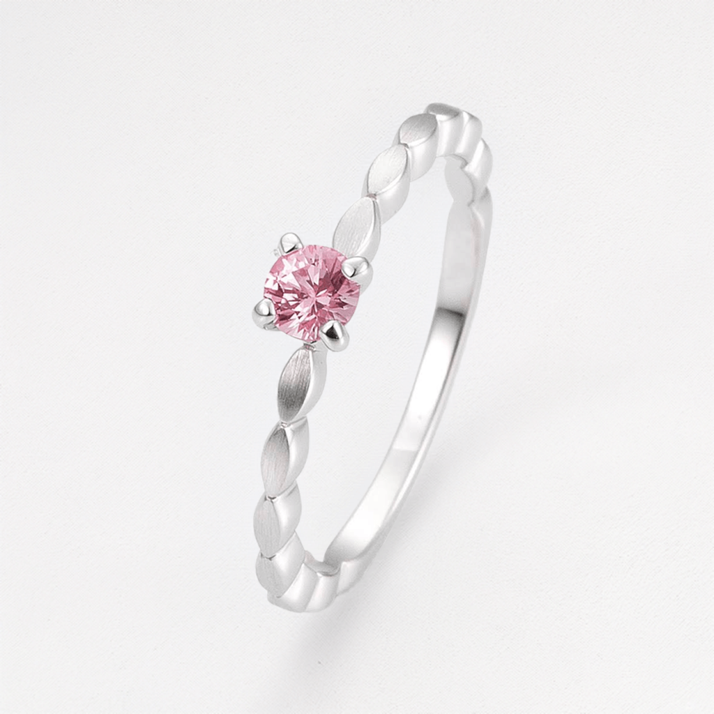Verlobungsring Fantasy Weißgold Safir Pink